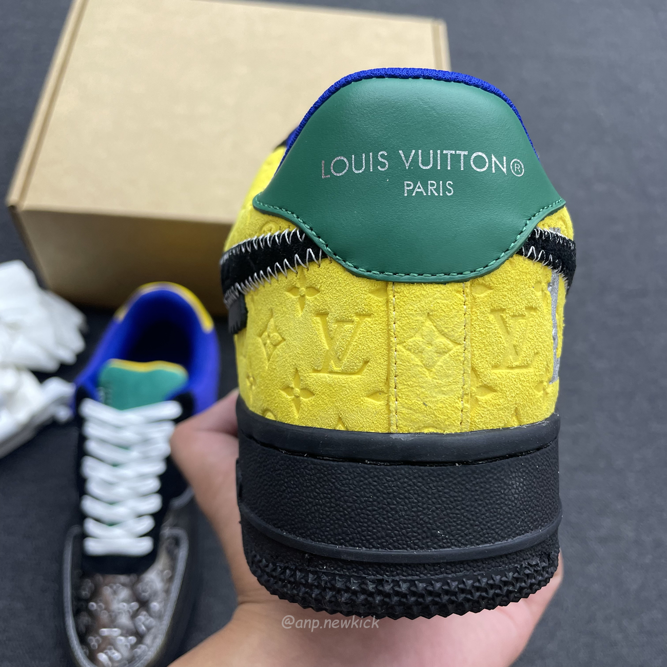 Louis Vuitton Nike Air Force 1 Low By Virgil Abloh Black Metallic Silver (2) - newkick.vip